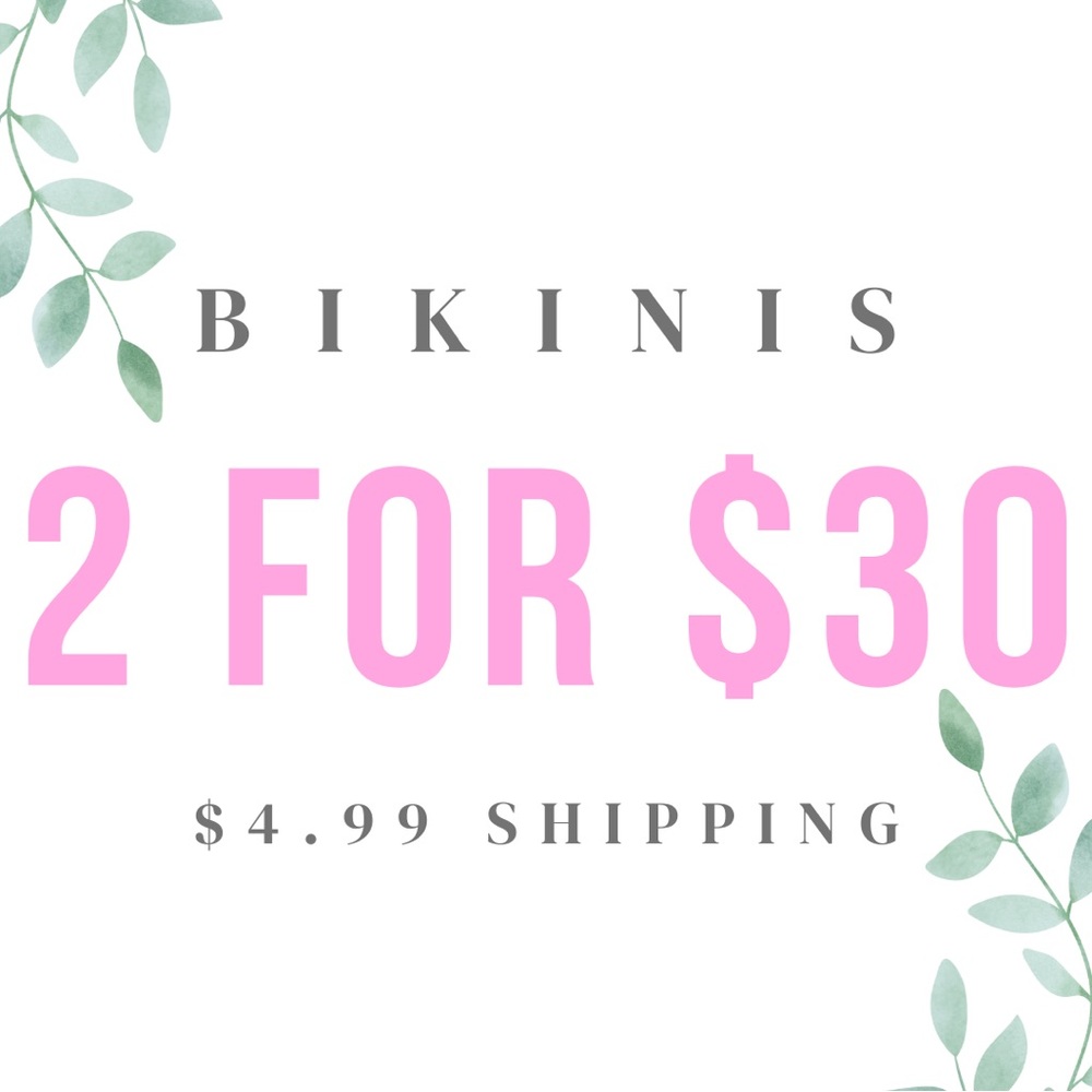 2/$30 bandeau pink floral bikini top with ring detail - Picture 4 of 4